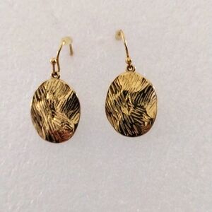NR faux gold dangling disc earrings.